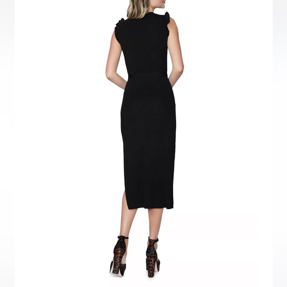 NWT PAIGE Gardenia Pointelle Stitch Fall Sweater Midi Dress in Black, Sz XL - Picture 3 of 7